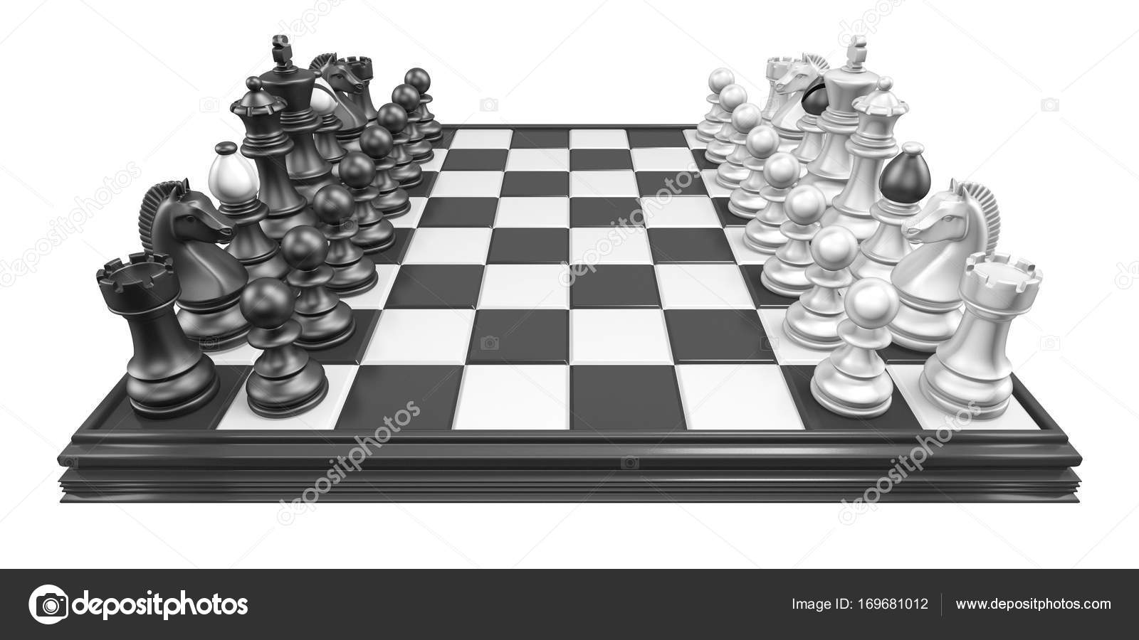 Chess board with all chess pieces 3D Stock Photo by ©djmilic 169681012