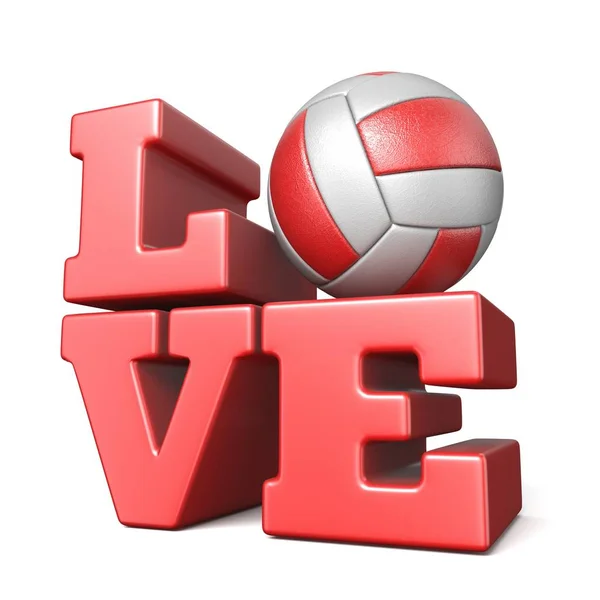 Word verliefd-volley bal 3d — Stockfoto