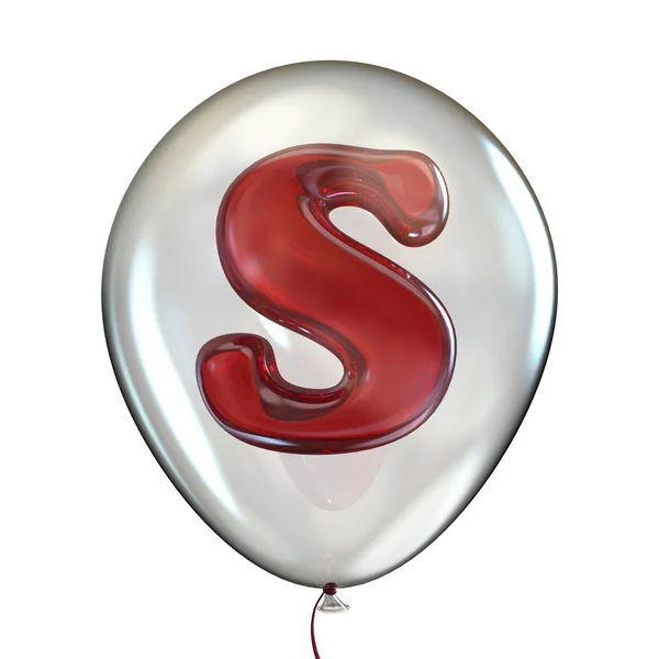 Lettre S en ballon transparent 3D — Photo