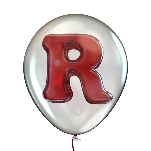 Lettre R en ballon transparent 3D — Photo