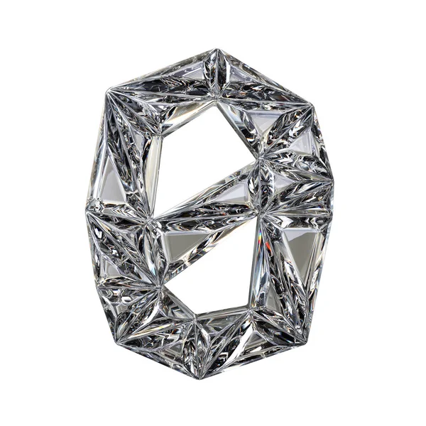 Crystal triangulated betűtípus száma nulla 0 3d — Stock Fotó