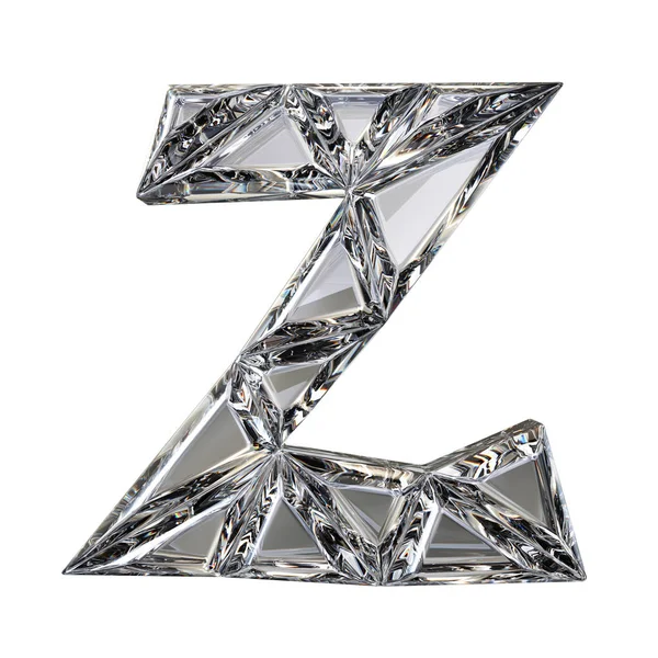 Letra de fuente triangulada Crystal Z 3D render —  Fotos de Stock