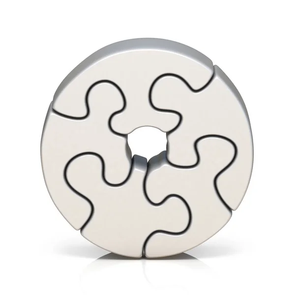 White puzzle jigsaw letter O 3D — Stock Photo, Image