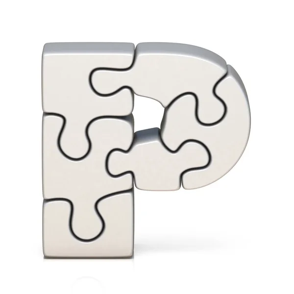 Puzzle blanc lettre P 3D — Photo