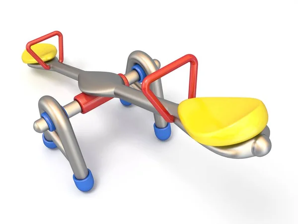 Children seesaw side view 3D — Stock Photo, Image
