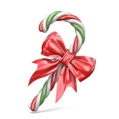 Şeker kamışı ve şerit yay 3d yapılan Noel dekorasyon
