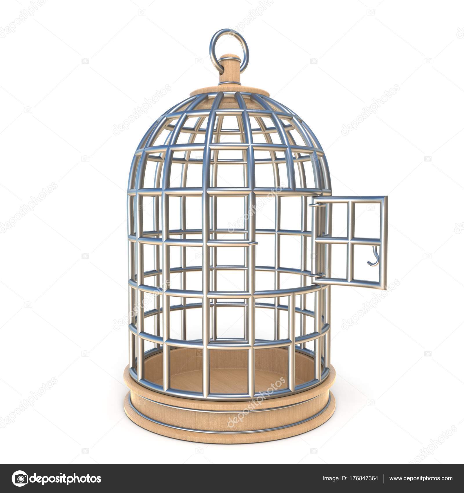 Empty bird cage opened 3D Stock Photo by ©djmilic 176847364