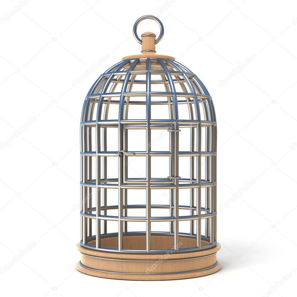 Empty bird cage closed 3D