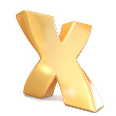 Turuncu yazı tipi büyük harf X 3d Bükülü