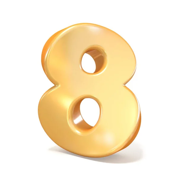 Orange twisted font number EIGHT 8 3D — Stock Photo, Image