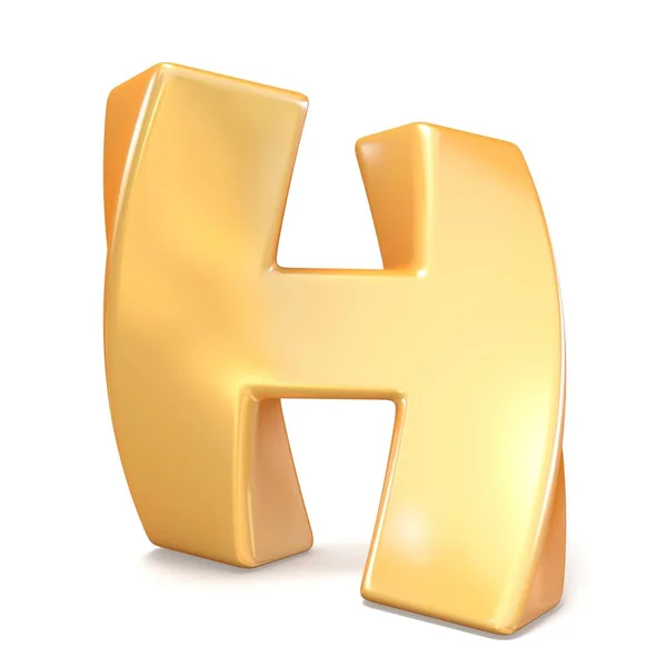 Orange twisted czcionki litery H 3d — Zdjęcie stockowe