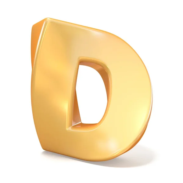 Oranje twisted lettertype hoofdletter D 3d — Stockfoto