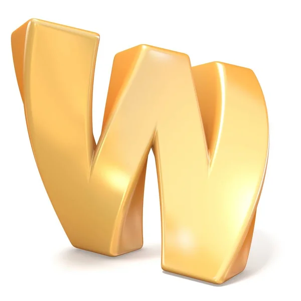 Orange twisted font uppercase letter W 3D — Stock Photo, Image