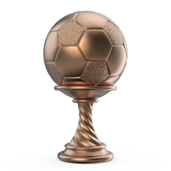 Brązowe trofeum Pucharu piłka nożna 3d — Zdjęcie stockowe