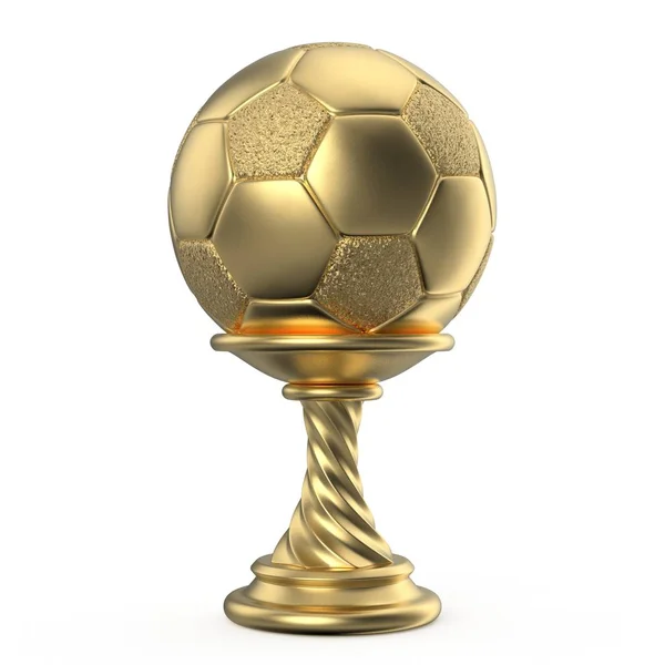 Gouden trofee cup voetbal voetbal 3d — Stockfoto