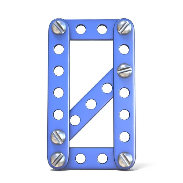 Juguete constructor de metal azul Número 0 ZERO 3D — Foto de Stock