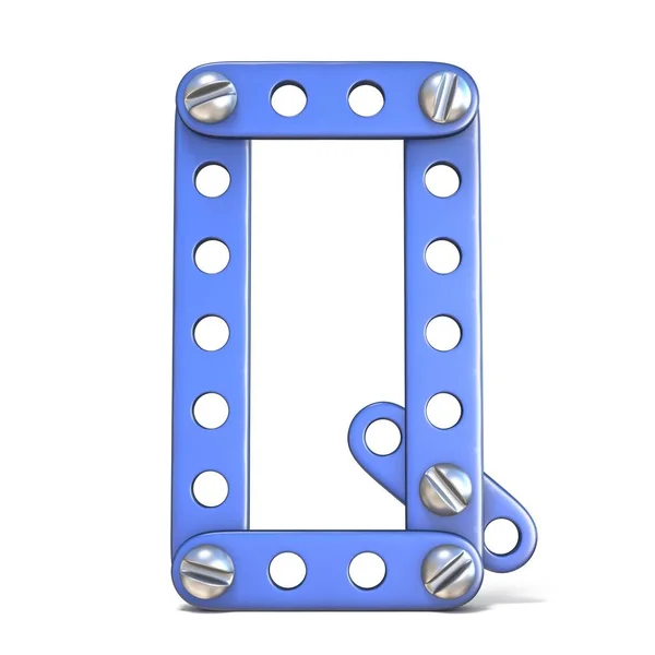 Alfabeto hecho de juguete constructor de metal azul Letra Q 3D — Foto de Stock