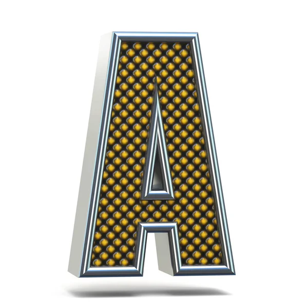 Krom metal turuncu noktalı yazı tipi mektup bir 3d — Stok fotoğraf