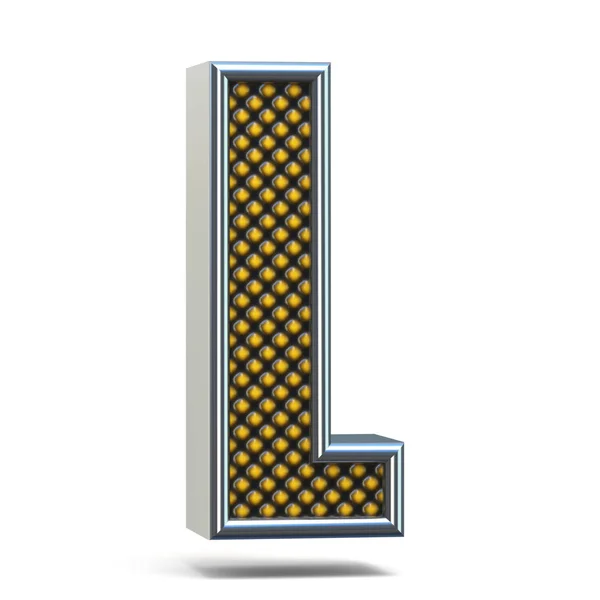 Chrom metalowy pomarańczowy kropkowane czcionki litery L 3d — Zdjęcie stockowe