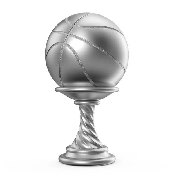 Zilver trophy cup basketbal 3d — Stockfoto