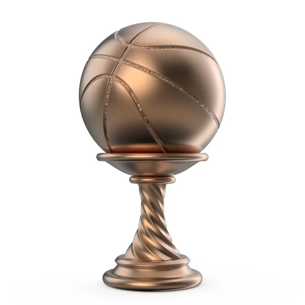 Brązowe trofeum Pucharu Koszykówka 3d — Zdjęcie stockowe