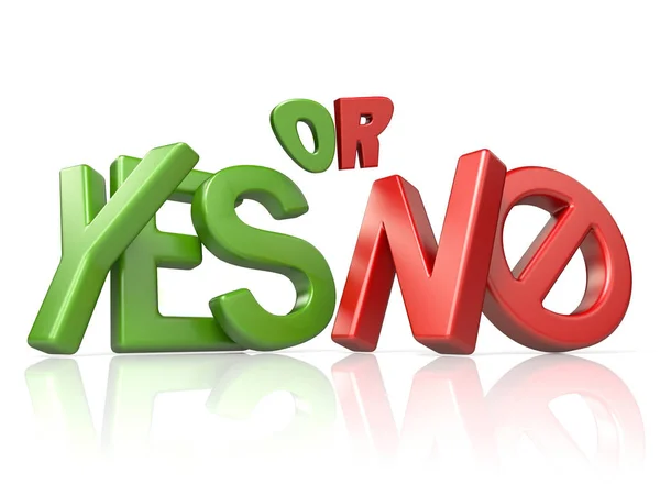 YES or NO concept 3D — Stock Photo, Image