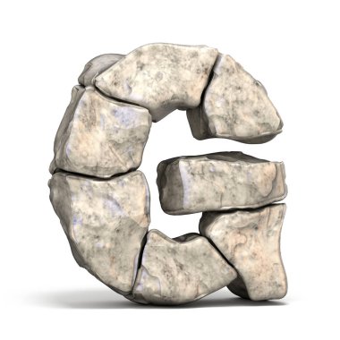 Stone font letter G 3D clipart