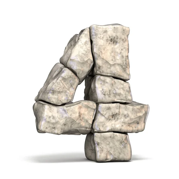 Numero carattere Stone 4 FOUR 3D — Foto Stock