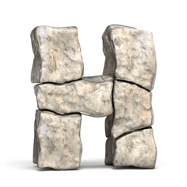 Piedra letra H letra 3D — Foto de Stock