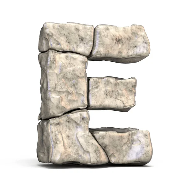 Piatră literă de font E 3D — Fotografie, imagine de stoc