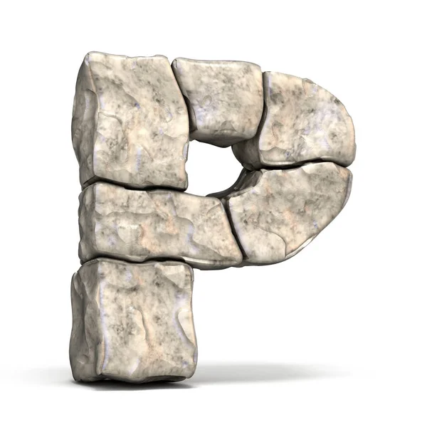 Stone letra da fonte P 3D — Fotografia de Stock