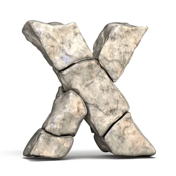 Pedra letra fonte X 3D — Fotografia de Stock