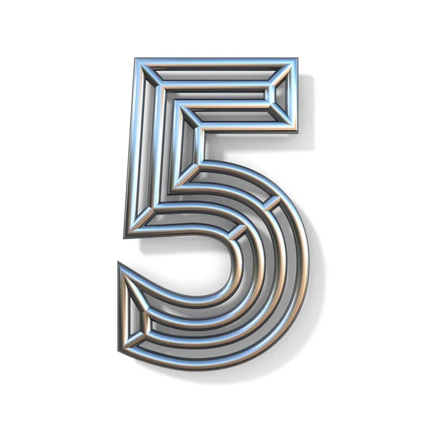 Σύρμα γραμματοσειρά Αριθμός διάρθρωσης 5 πέντε 3d — Φωτογραφία Αρχείου