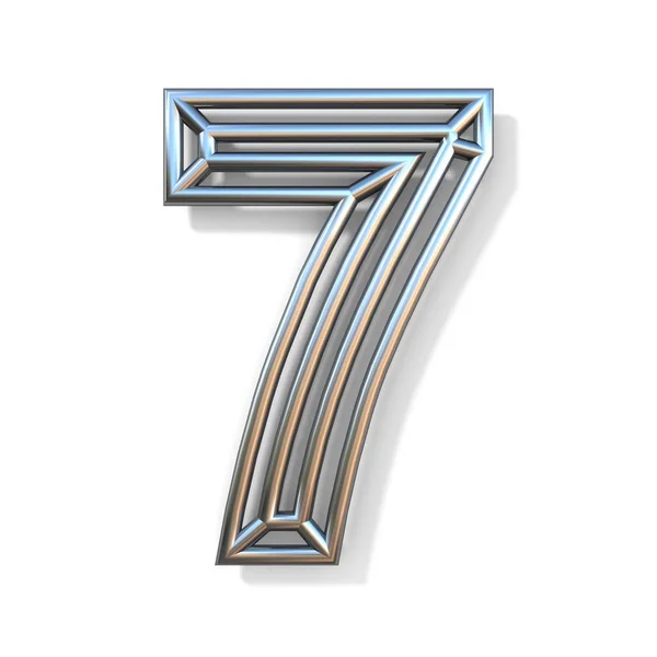 윤곽선 글꼴 번호 7 와이어 7 3d — 스톡 사진