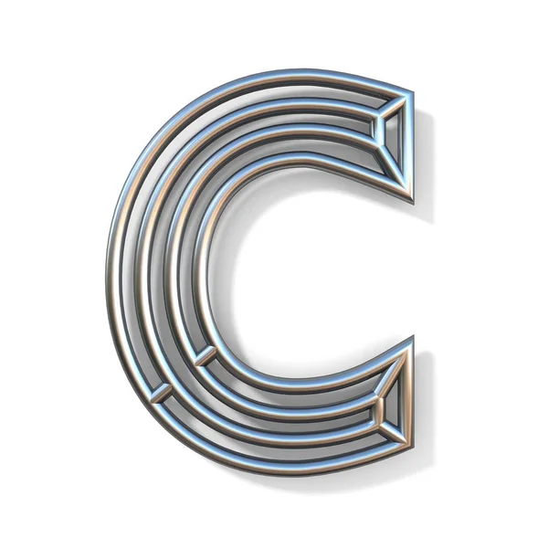 Esboço de fio letra da fonte C 3D — Fotografia de Stock
