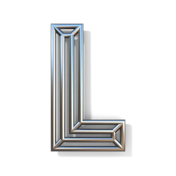 Drutu konspektu czcionki litery L 3d — Zdjęcie stockowe
