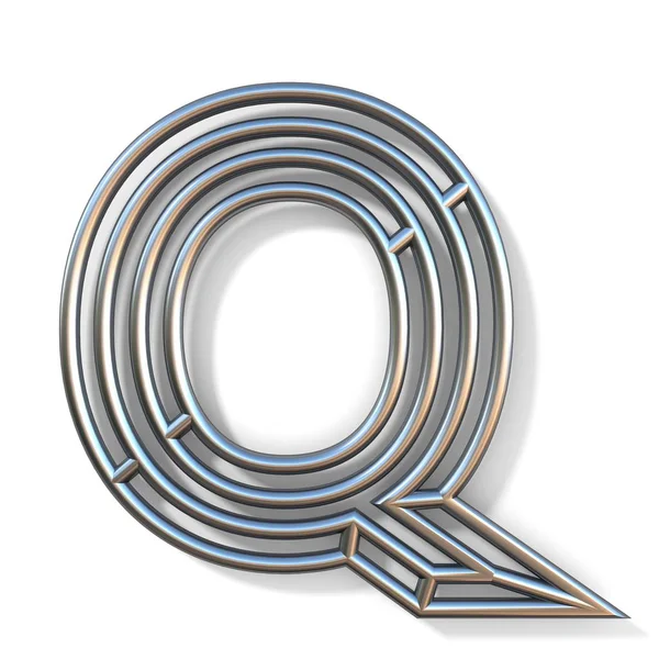 Tel anahat yazı tipi harf Q 3d — Stok fotoğraf