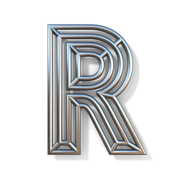 Wire outline font letter R 3D — Stock Photo, Image