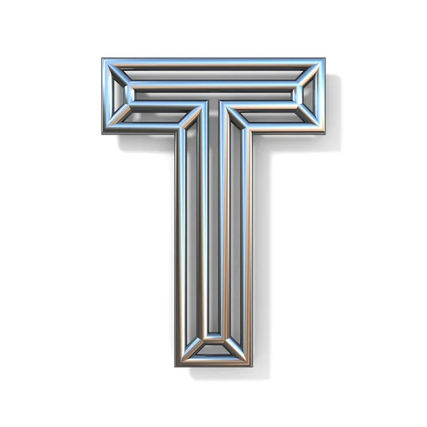 Провідний контур шрифтової літери T 3D — стокове фото
