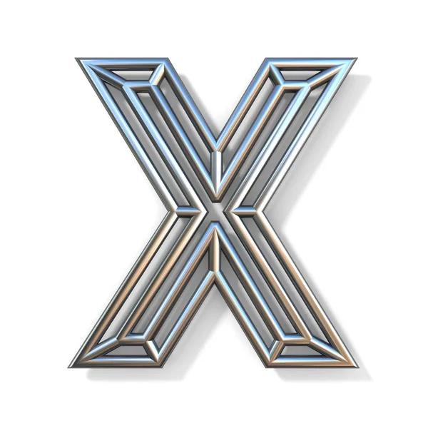 Overzicht lettertype brief X 3d draad — Stockfoto