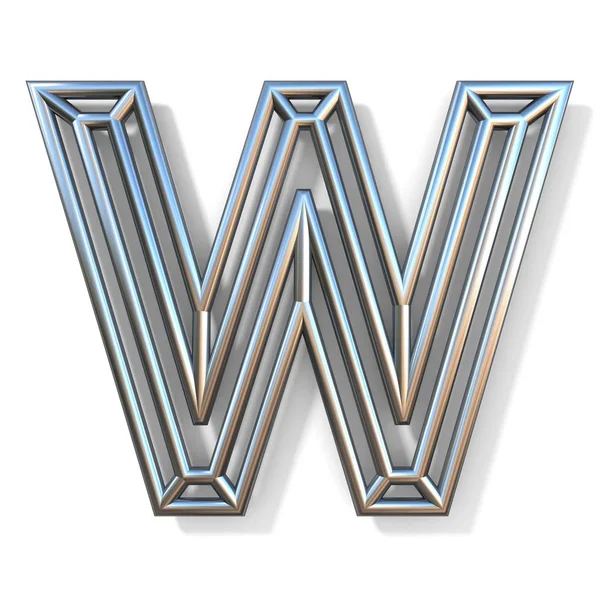 Σύρμα διάρθρωσης γραμματοσειρά γράμμα W 3d — Φωτογραφία Αρχείου