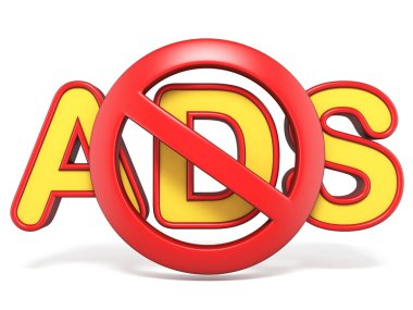 Forbidden sign with ADS text 3D clipart