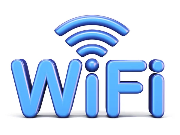 Símbolo WiFi azul 3D — Fotografia de Stock