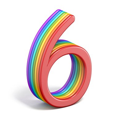Gökkuşağı yazı tipi sayısı 6 altı 3d