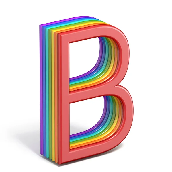 彩虹字体字母 B 3d — 图库照片