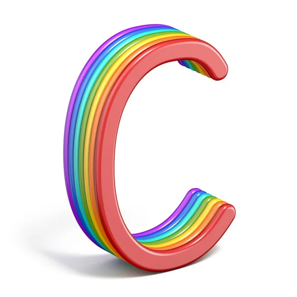 Rainbow font letter C 3D — Stock Photo, Image