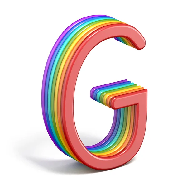 Rainbow písmo písmeno G 3d — Stock fotografie