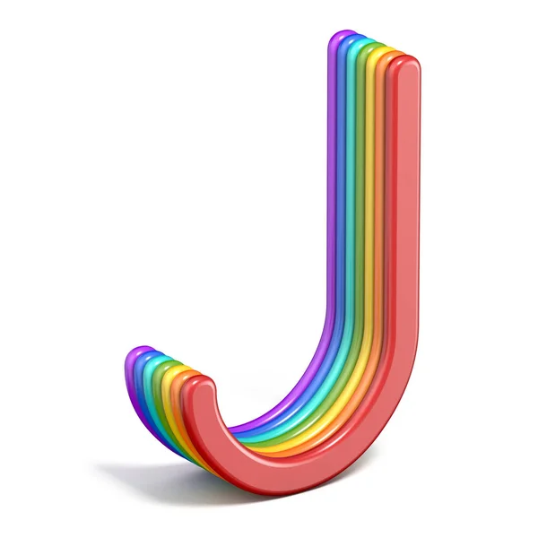 Lettera carattere Rainbow J 3D — Foto Stock