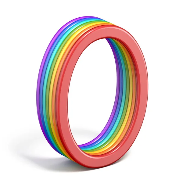 Rainbow font letter O 3D — Stock Photo, Image