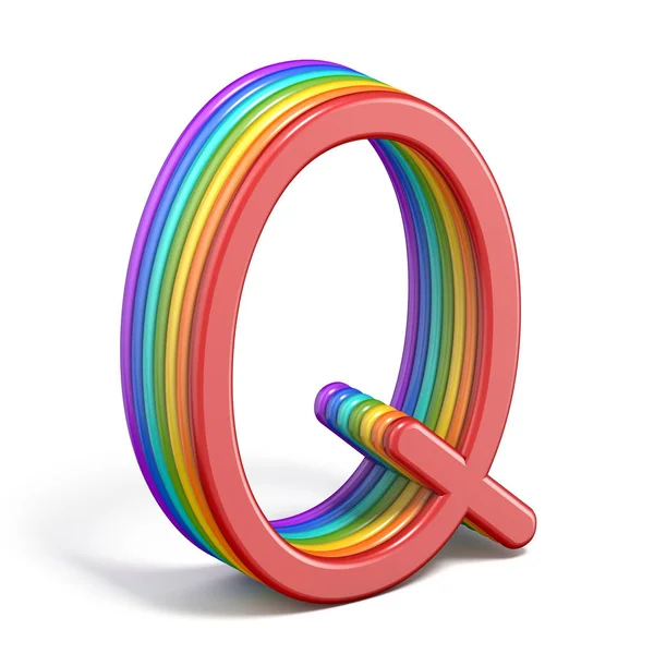 Rainbow font letter Q 3D — Stock Photo, Image